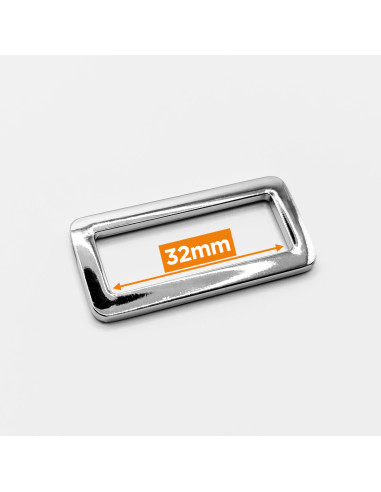 Boucle rectangulaire métal - Argent 32 mm