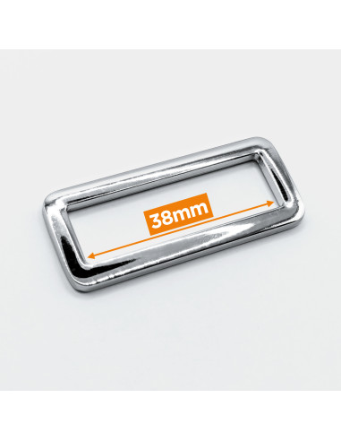 Boucle rectangulaire métal - Argent 38 mm
