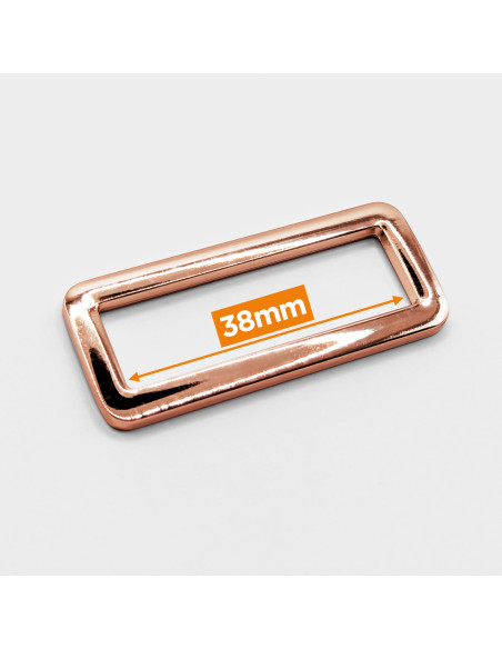 Boucle rectangulaire métal - Or rose 38 mm