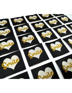 Lot de 5 étiquettes tissées à coudre Smile 2