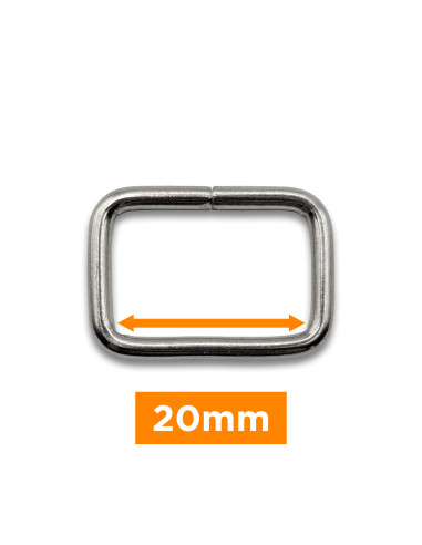 Boucle rectangulaire - Argent 20 mm