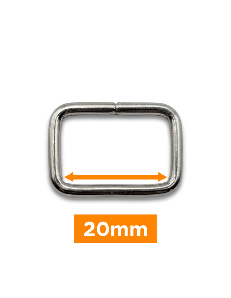 Boucle rectangulaire - Argent 20 mm