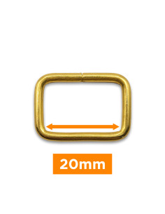 Boucle rectangulaire - Or 20 mm