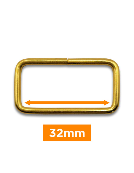 Boucle rectangulaire - Or 32 mm