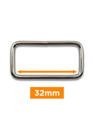 Boucle rectangulaire - Argent 32 mm
