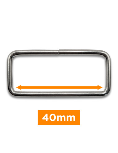 Boucle rectangulaire - Argent 40 mm