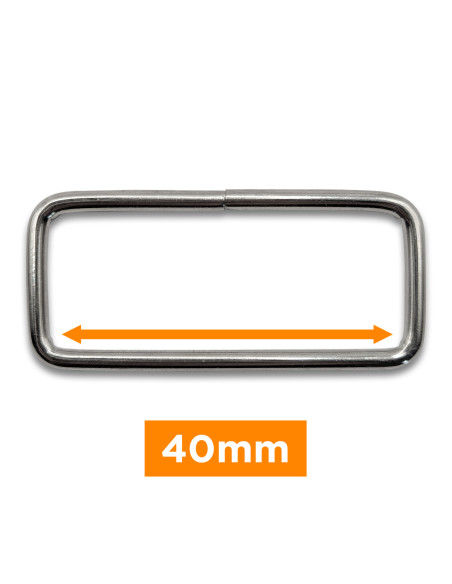 Boucle rectangulaire - Argent 40 mm