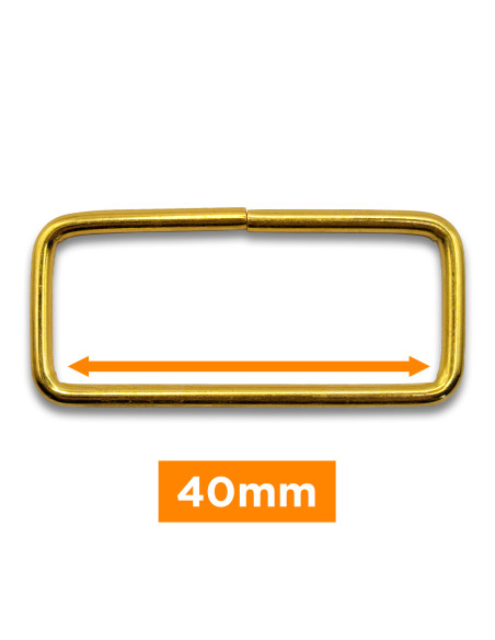 Boucle rectangulaire - Or 40 mm