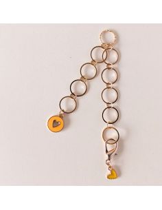 Chaînette compte-rangs petits cœurs - Jaune