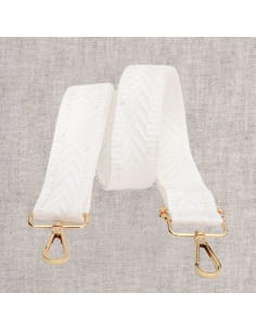 Sangle de sac chevrons avec mousquetons - Blanc