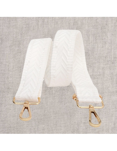 Sangle de sac chevrons avec mousquetons - Blanc