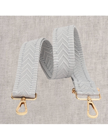 Sangle de sac chevrons avec mousquetons - Gris