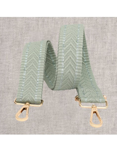 Sangle de sac chevrons avec mousquetons - Sauge
