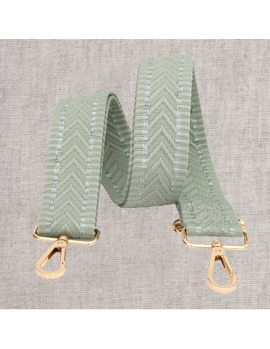 Sangle de sac chevrons avec mousquetons - Sauge