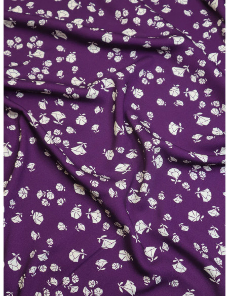 Tissu twill viscose Puff - Violet