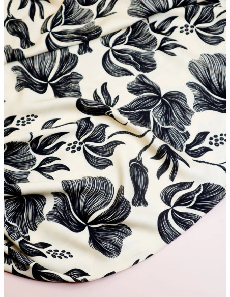 Tissu twill viscose Loa - Noir