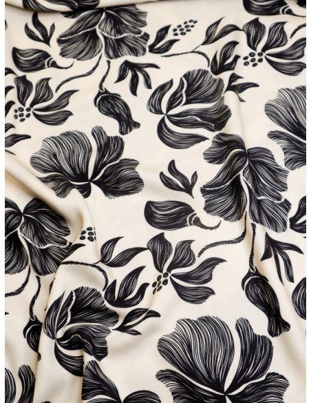 Tissu twill viscose Loa - Noir