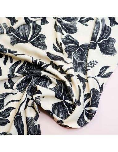 Tissu twill viscose Loa - Noir