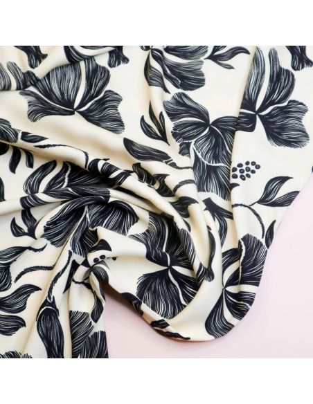 Tissu twill viscose Loa - Noir