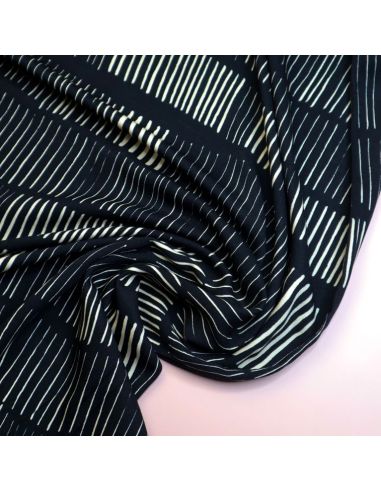 Tissu twill viscose Sticks - Noir