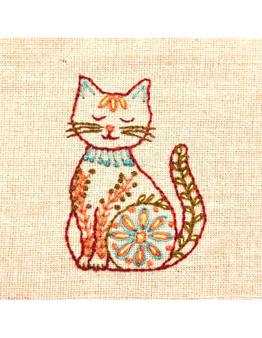 Feuilles de transfert broderie hydrosolubles - Chats folkloriques