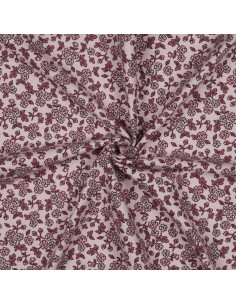 Tissu flanelle fleurs - Rose