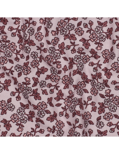 Tissu flanelle fleurs - Rose