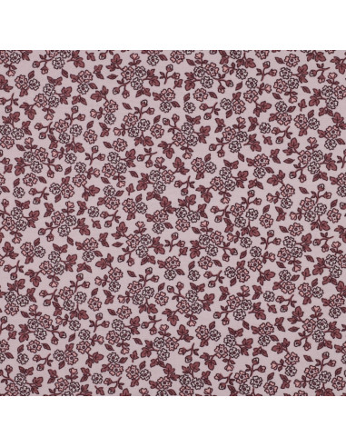 Tissu flanelle fleurs - Rose