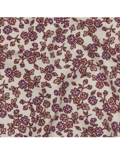 Tissu flanelle fleurs - Écru 2