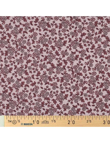 Tissu flanelle fleurs - Rose