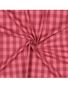 Tissu Vichy grands carreaux - Rouge et bordeaux