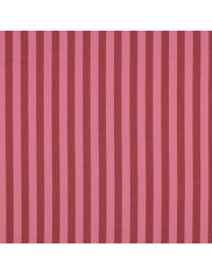 Tissu popeline de coton - Rayures larges - Bordeaux et rouge 2