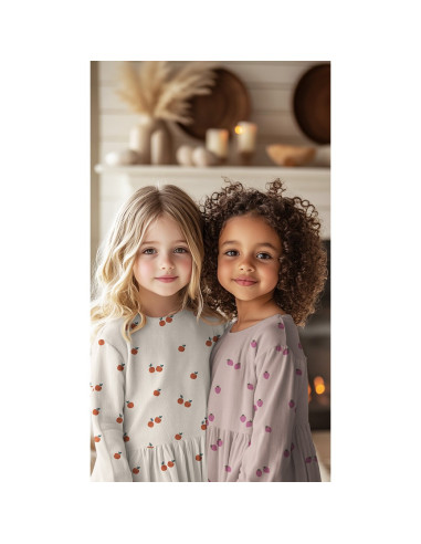 Tissu jersey Fraises - Fond naturel