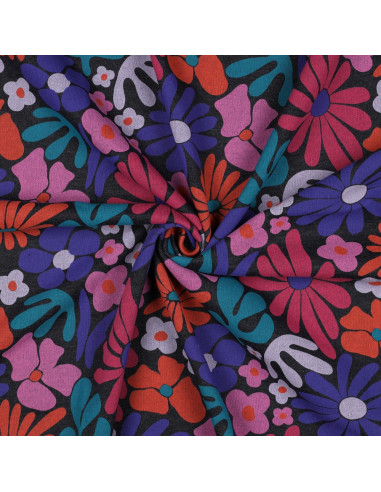 Tissu sweat seventies - Indigo