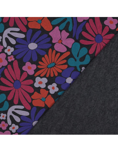 Tissu sweat seventies - Indigo