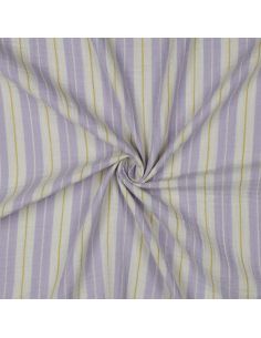 Tissu double gaze imprimé rayures - Violet