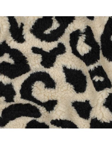 Tissu fourrure Teddy - Noir et crème