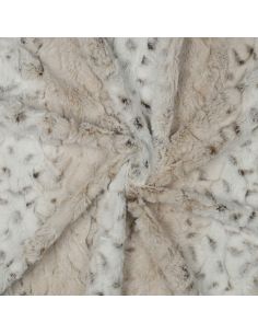 Tissu fausse fourrure animal - Panthère des neiges