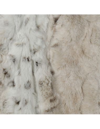 Tissu fausse fourrure animal - Panthère des neiges