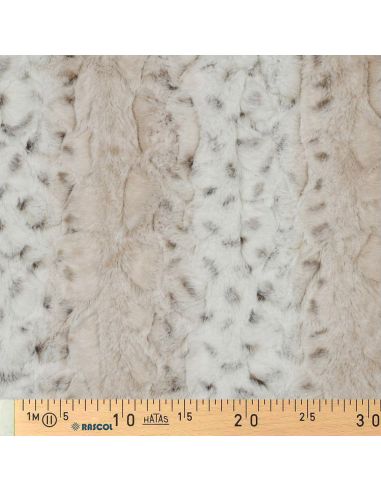 Tissu fausse fourrure animal - Panthère des neiges