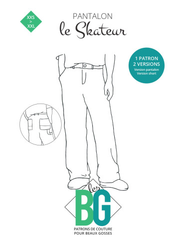 Patron de pantalon pour homme Le Skateur - Les BG