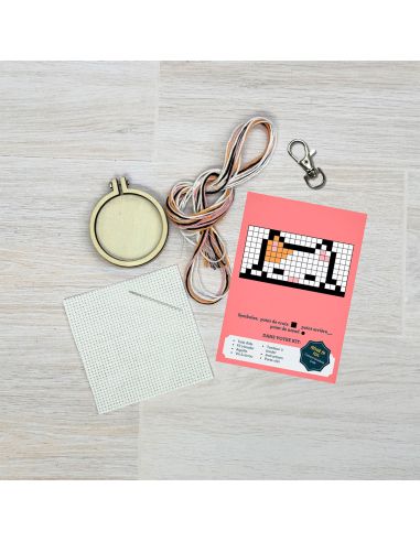 Mini kit broderie point de croix - on est félins pour l'autre
