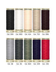 Set de 10 fils à coudre polyester Gütermann - Basique 2