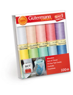 Set de 10 fils à coudre polyester Gütermann - Pastel