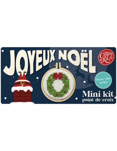 Mini kit broderie point de croix - Joyeux Noël!