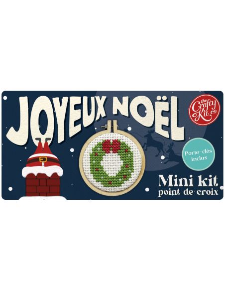 Mini kit broderie point de croix - Joyeux Noël!