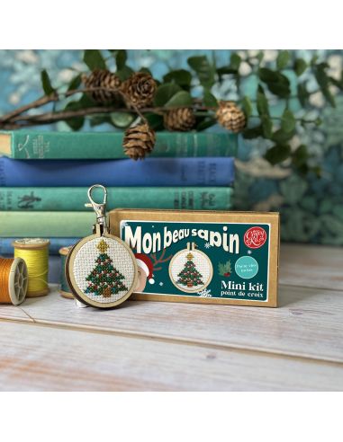 Mini kit broderie point de croix - Mon beau sapin