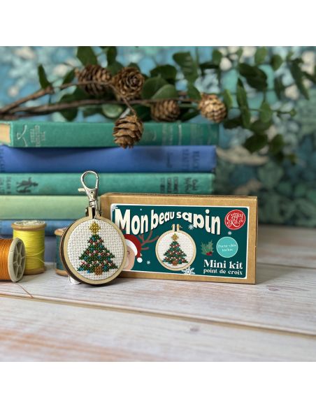 Mini kit broderie point de croix - Mon beau sapin