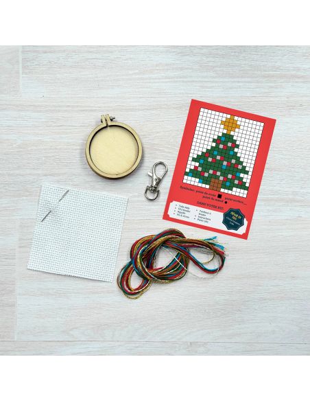 Mini kit broderie point de croix - Mon beau sapin