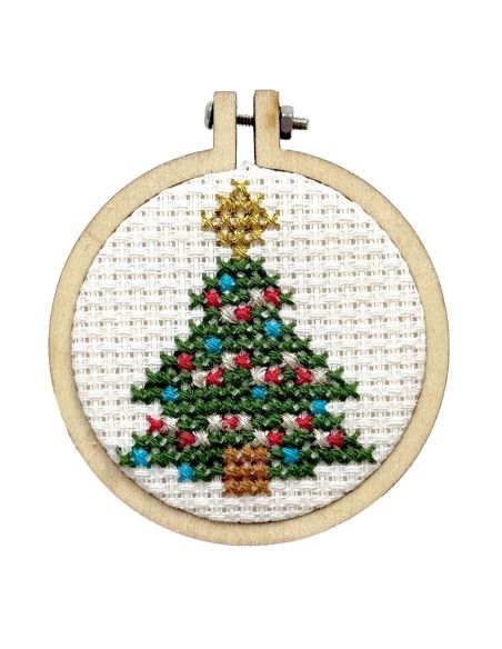 Mini kit broderie point de croix - Mon beau sapin